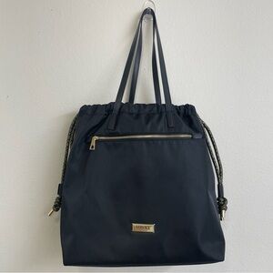 Versace Tote Bag Womens Black Nylon Fragrance Promo Purse Gold tone Hardware